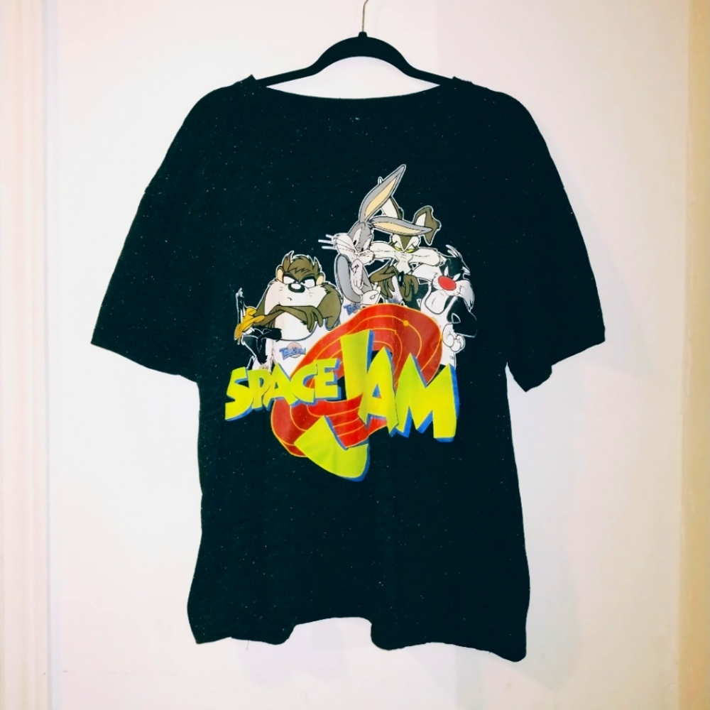 Vintage Black Space Jam Graphic Tee – XL